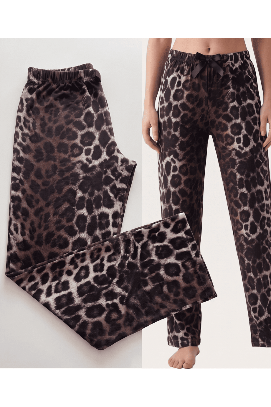 Viskon Leopar Desenli Kadın Pijama Altı Viskon Leopar Desenli Kadın Pijama Altı